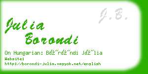 julia borondi business card